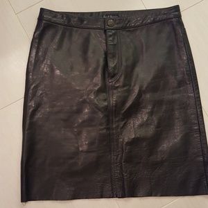 Earl Jean Black Leather Miniskirt